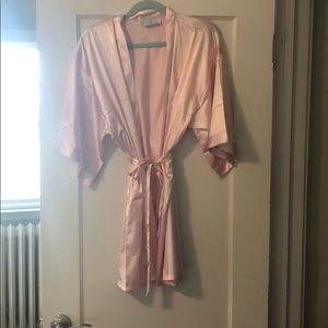 Pink silk robe